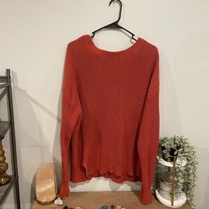 Aeropostale Women's Warm Red Crew Neck Sweater